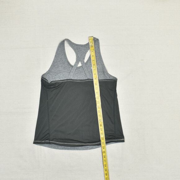 Nike Women Tank Top Crew Neck Solid Gym Polyester Gray Size L Reversible Dri Fit - Picture 5 of 8